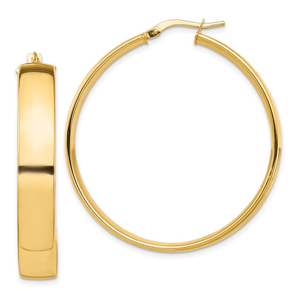 10k High Polished 7mm Hoop Earrings