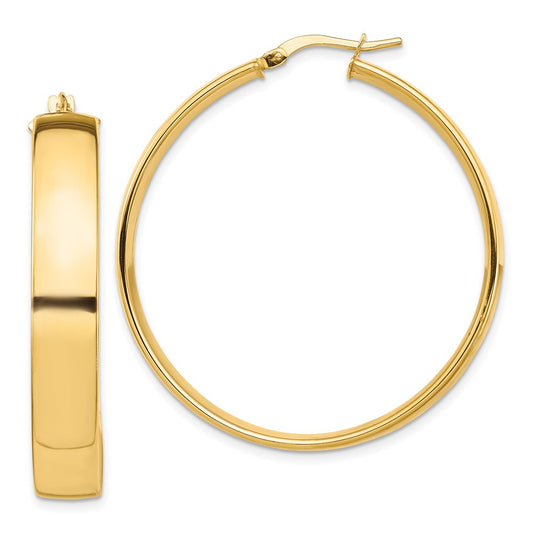 10k High Polished 7mm Hoop Earrings
