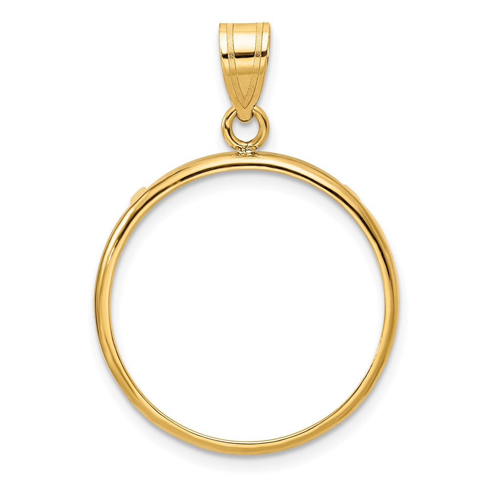 Wideband Distinguished Coin Jewelry 14k Polished 21.6mm Prong Coin Bezel Pendant