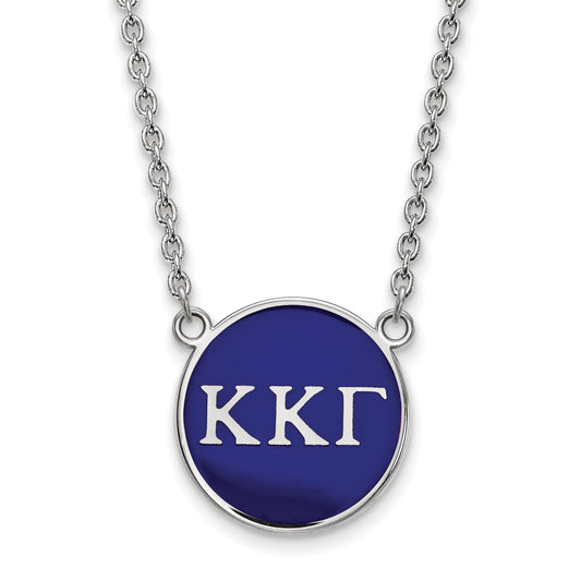 Sterling Silver 18in Official Licensed Greek Sororities Kappa Kappa Gamma (???) Small Enamel Pendant w/Necklace