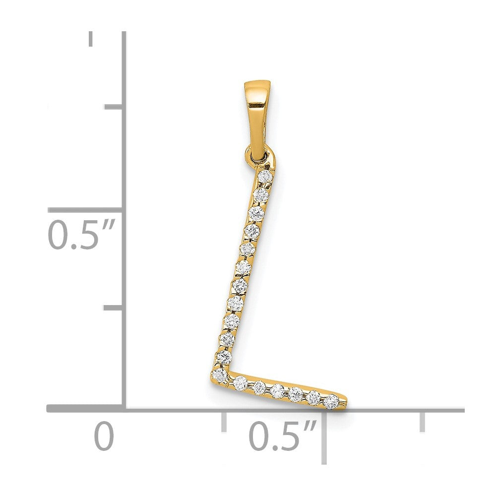 14K Diamond Letter L Initial Pendant
