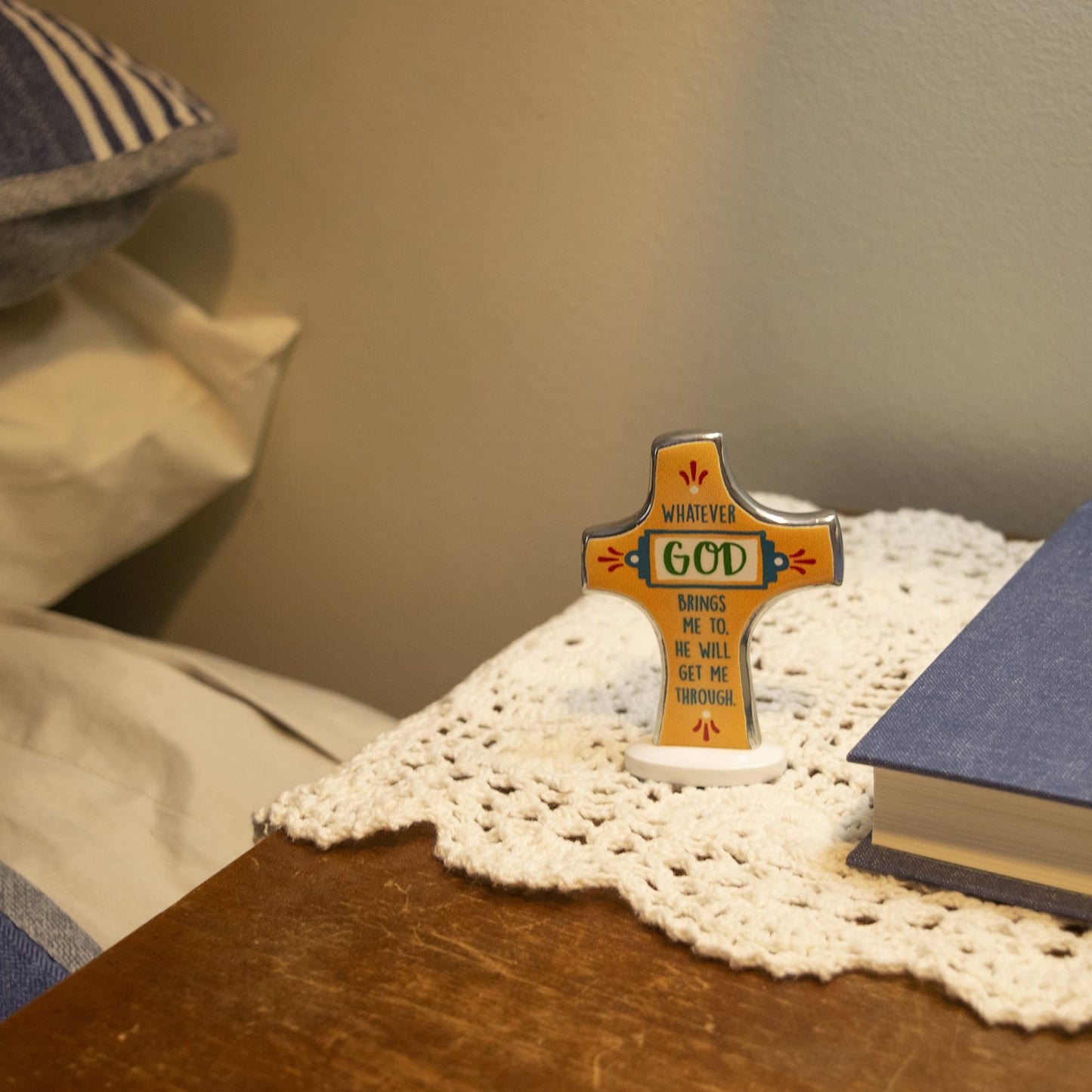 Abbey & CA Gift Whatever God Brings Standing Bedtime Prayer Cross