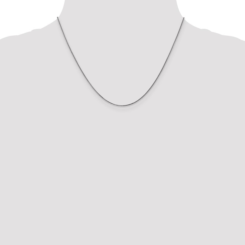 14K White Gold 18 inch 1.05mm Diamond-cut Spiga with Spring Ring Clasp Chain