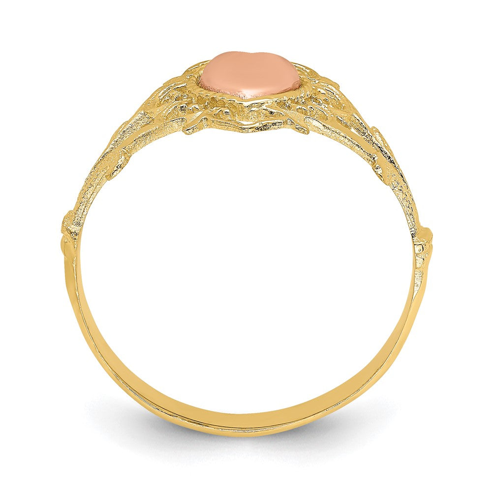 14k Two-tone Heart Ring Size 6