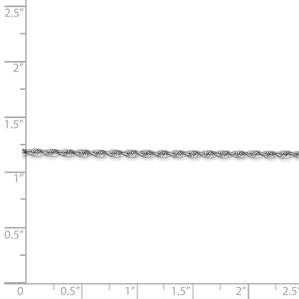 10k White Gold 1.85mm D/C Quadruple Rope Chain Anklet