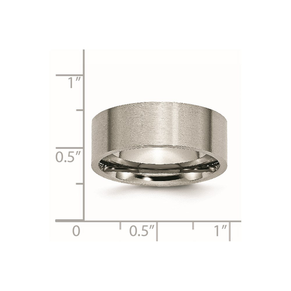 Titanium Brushed 8mm Flat Band Size - 14