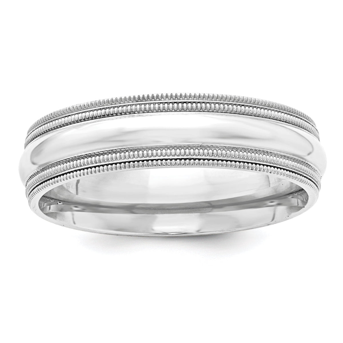 925 Sterling Silver Polished 6mm Comfort-Fit Double Milgrain Size 5.5 Band Ring Ring for Women and Men