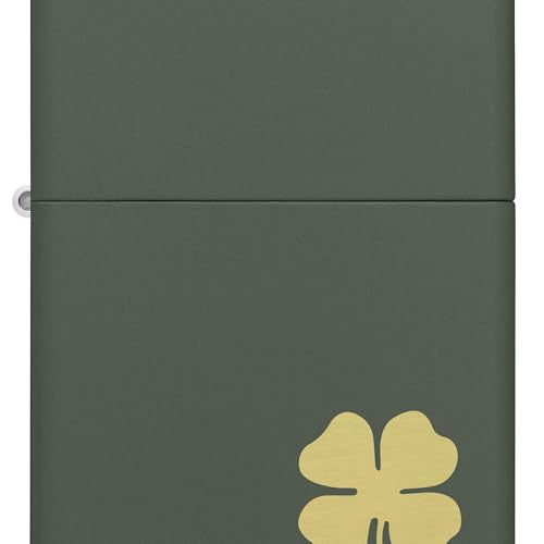 Zippo Four Leaf Clover Green Matte Pocket Lighter