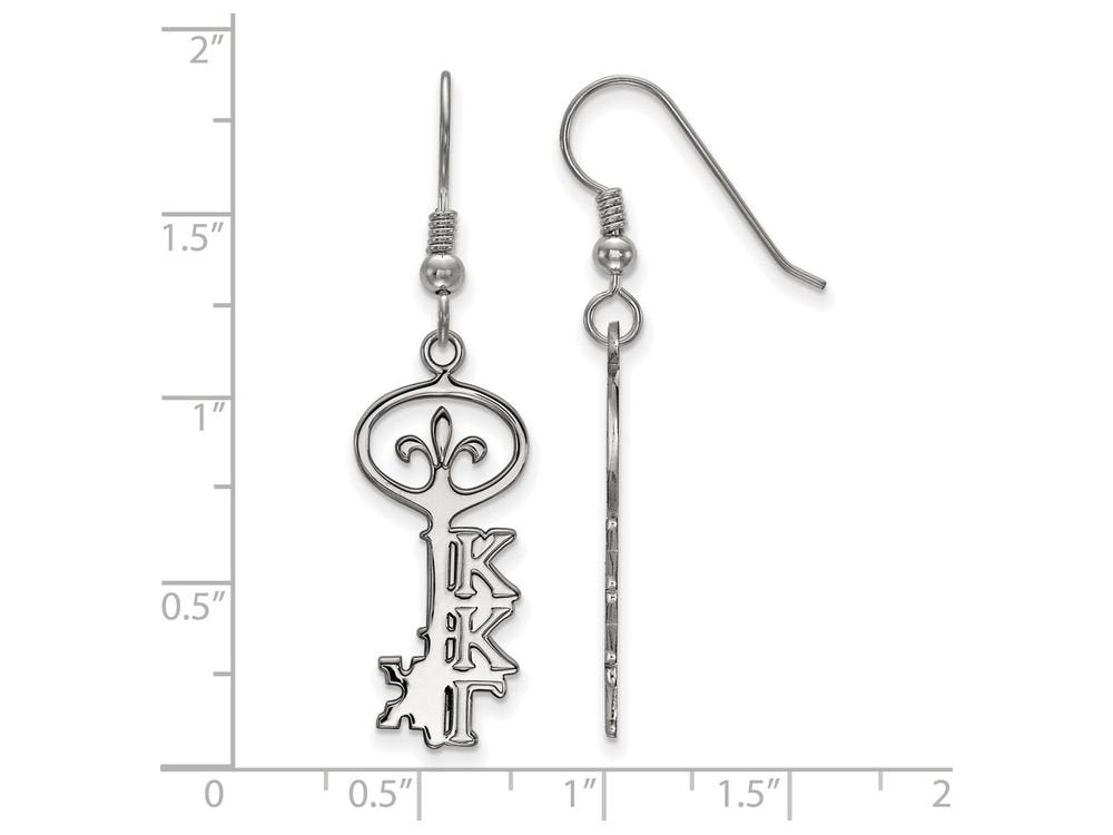 Sterling Silver Official Licensed Greek Sororities Kappa Kappa Gamma (???) Medium Dangle Earrings