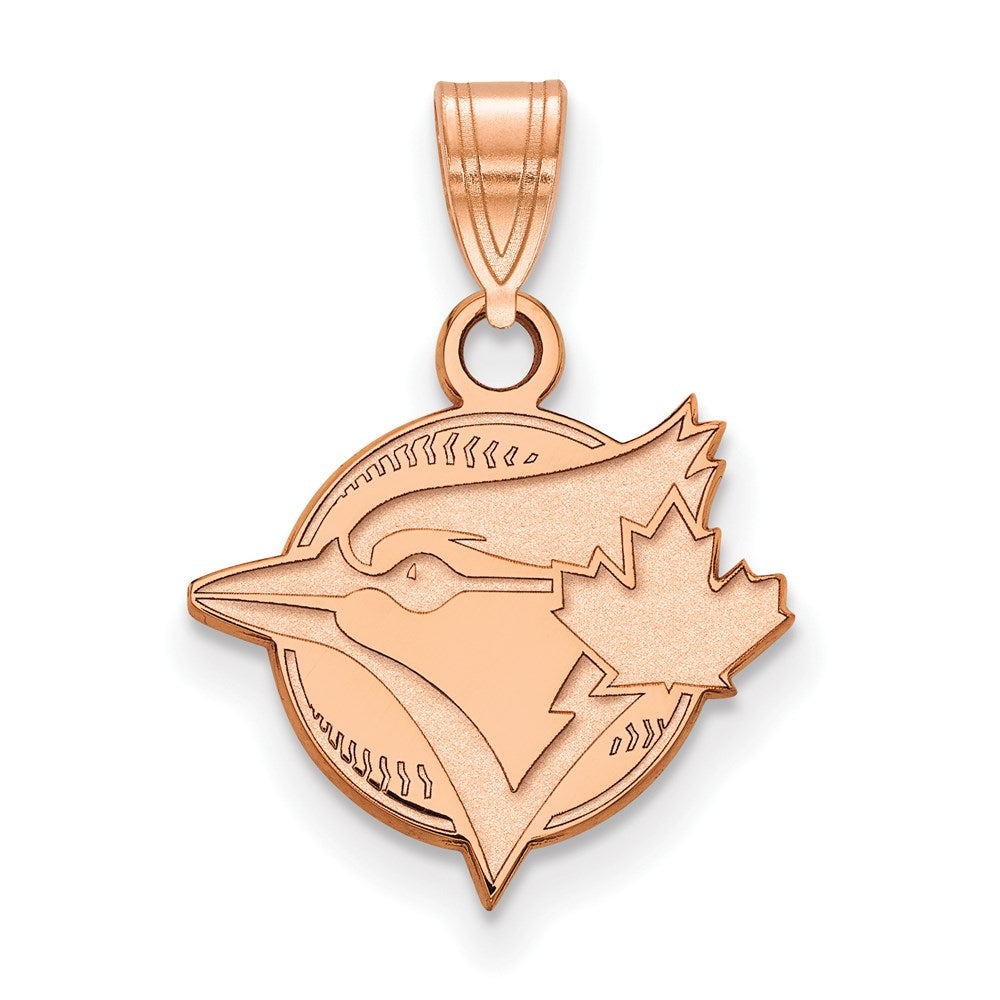 Sterling Silver Rose Gold-plated MLB LogoArt Toronto Blue Jays Small Pendan