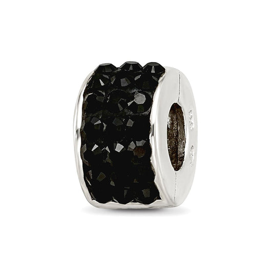 Sterling Silver Reflections Black Preciosa Crystal Bead