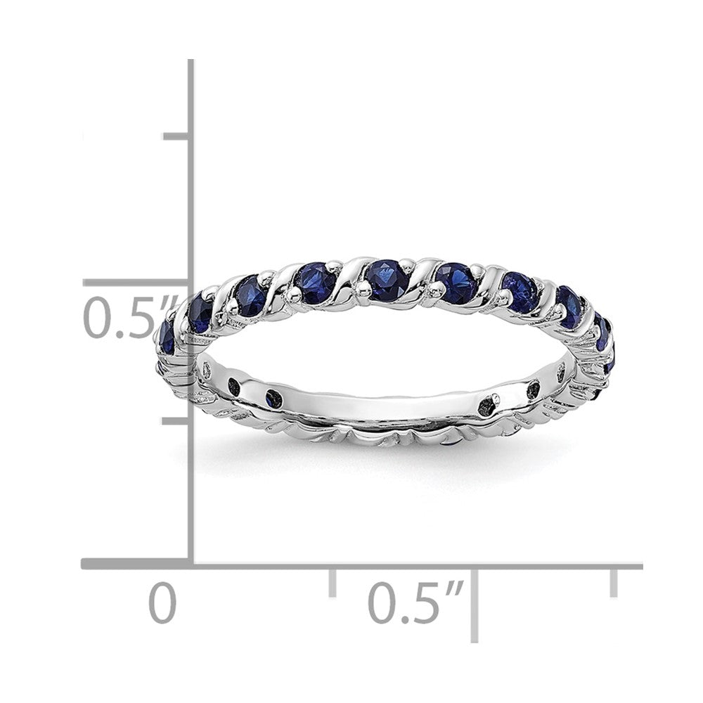 Sterling Silver Stackable Expressions Created Sapphire Ring