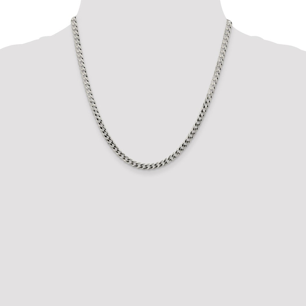 Sterling Silver 4.7mm Flat Curb Chain 20 Inches