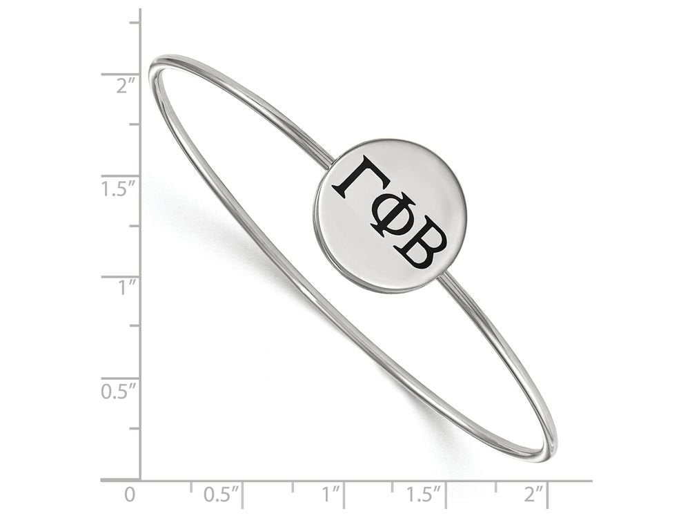 Sterling Silver Official Licensed Greek Sororities Gamma Phi Beta (???) Enameled Slip-on Bangle