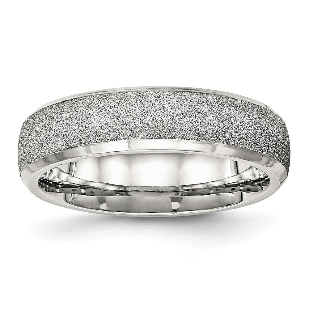 Stainless Steel Polished Laser Cut 6mm Band Size - 8.5