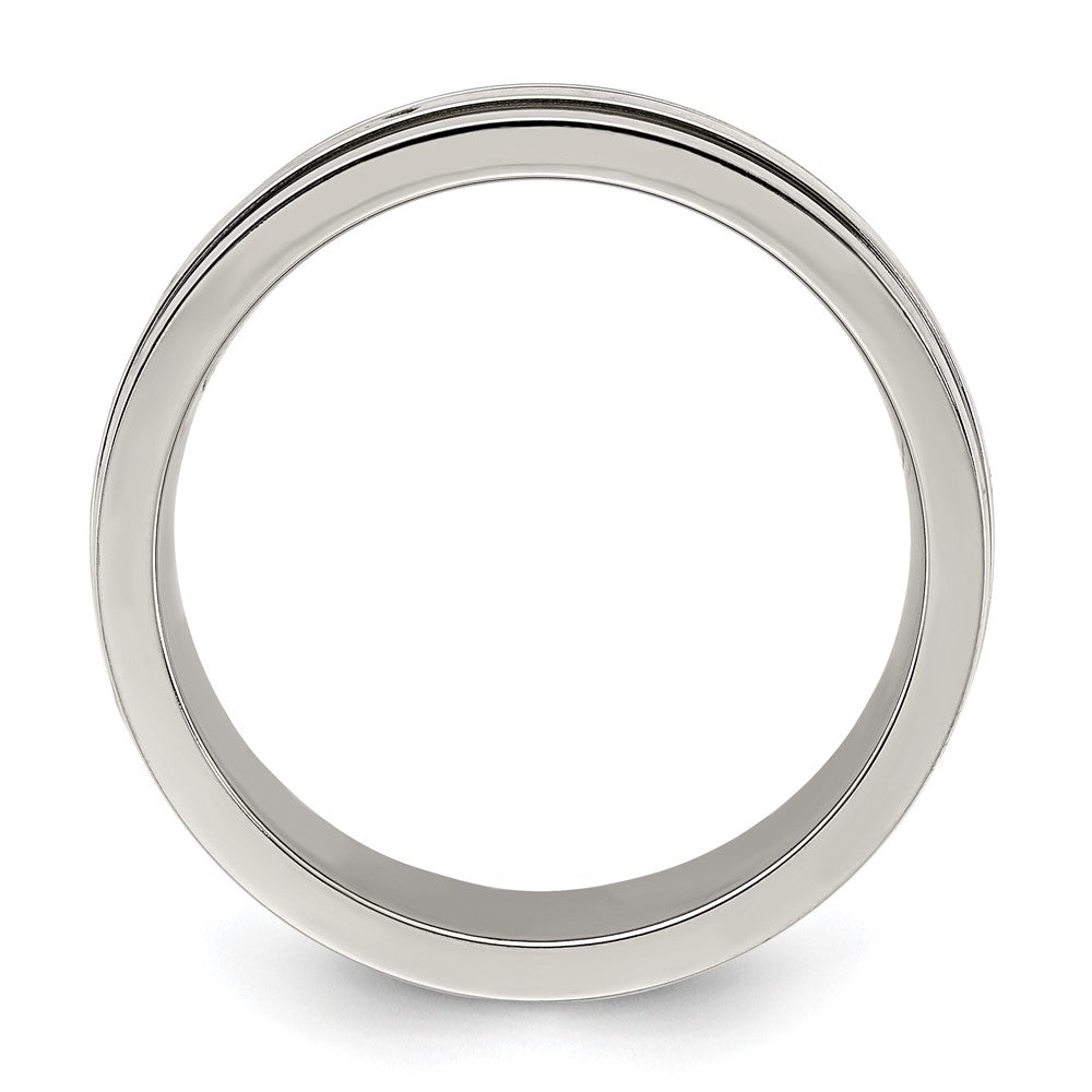 Titanium Polished with Yellow IP-plated Center 8.00mm Band Size - 9.5
