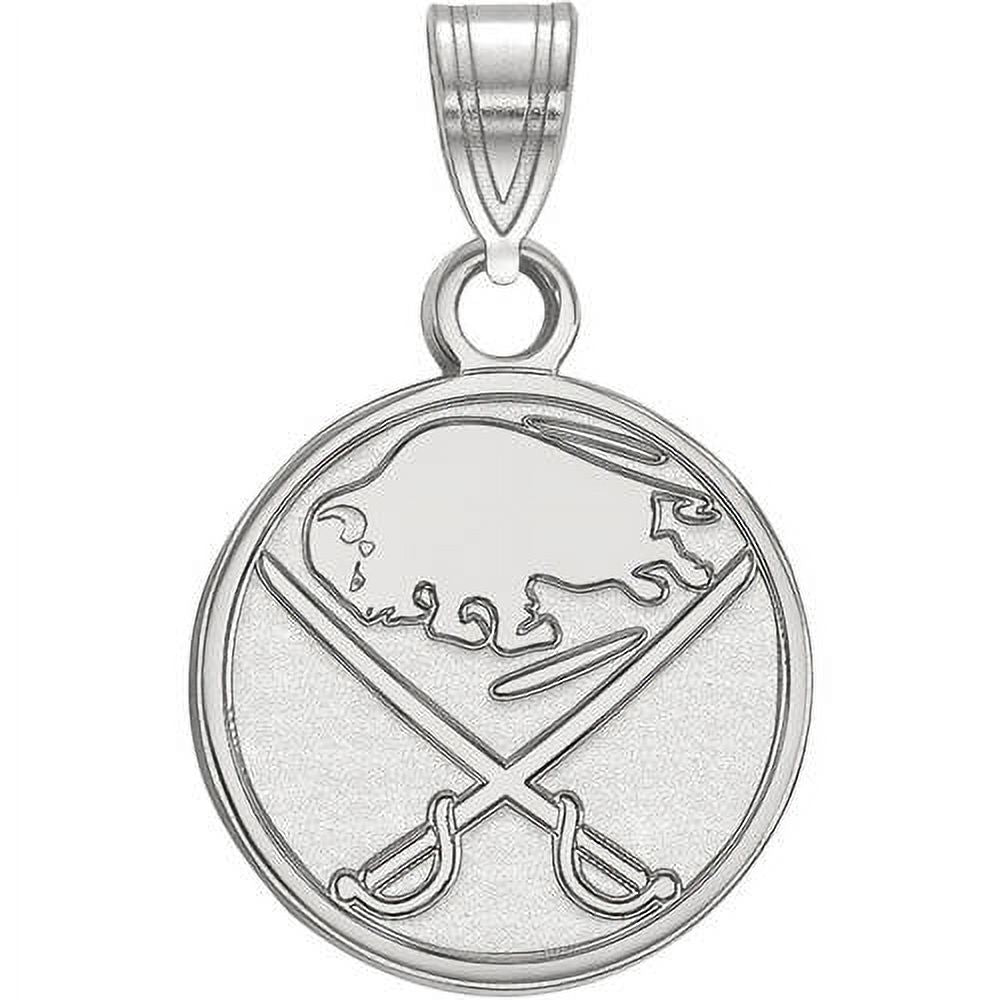 LogoArt Sterling Silver Rhodium-plated NHL Buffalo Sabres Small Pendant