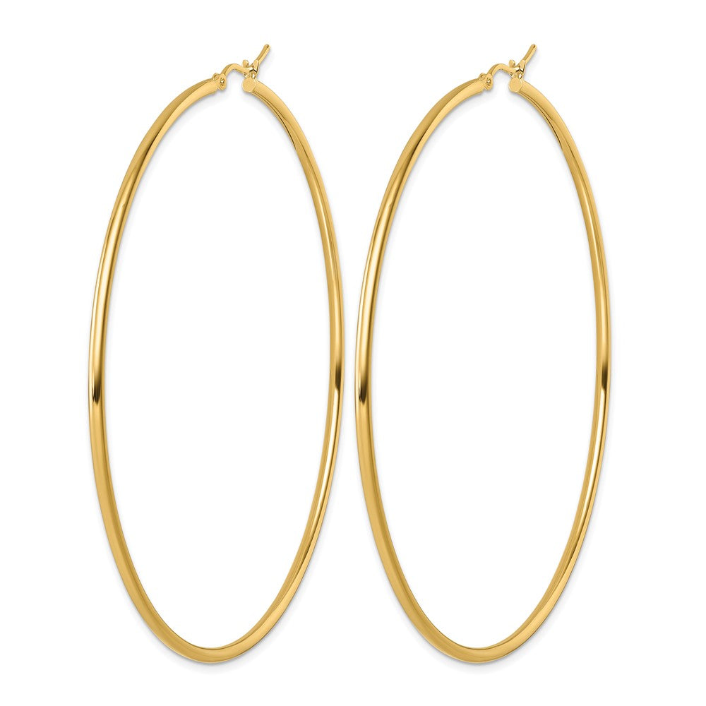 14k Polished 2x75mm Polished Hoop Earrings
