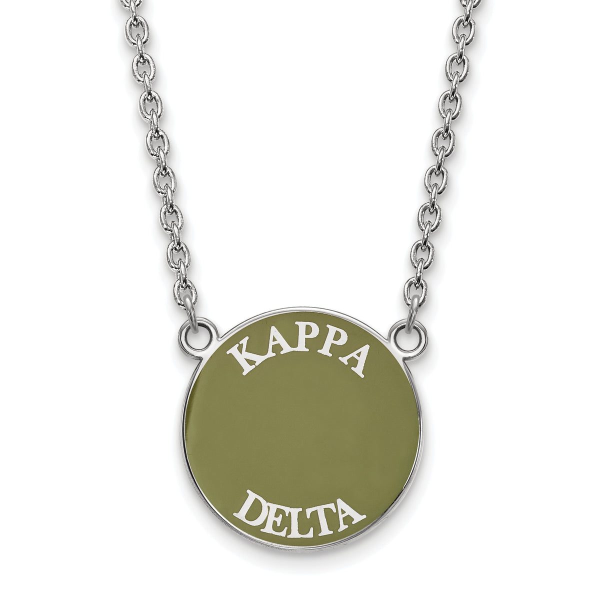 Sterling Silver 18in Official Licensed Greek Sororities Kappa Delta (??) Small Enamel Pendant w/Necklace