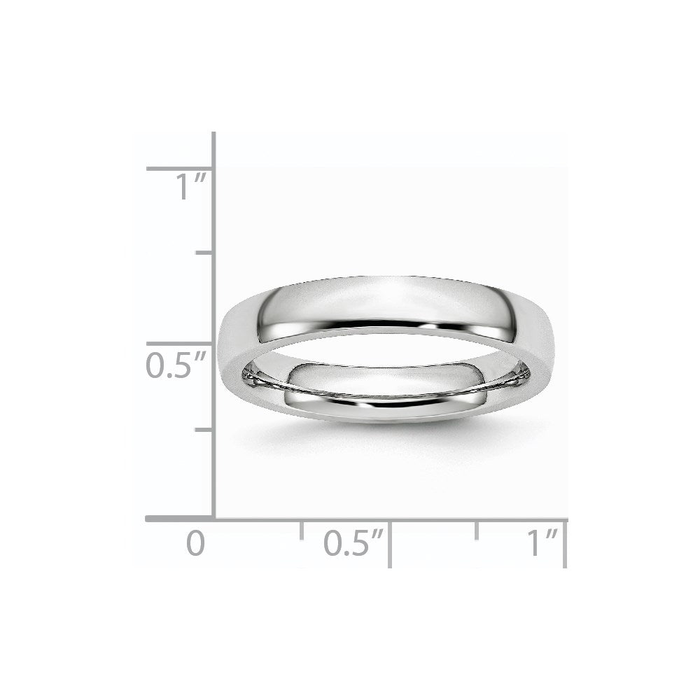 Cobalt Polished 4mm Half Round Band Size - 9
