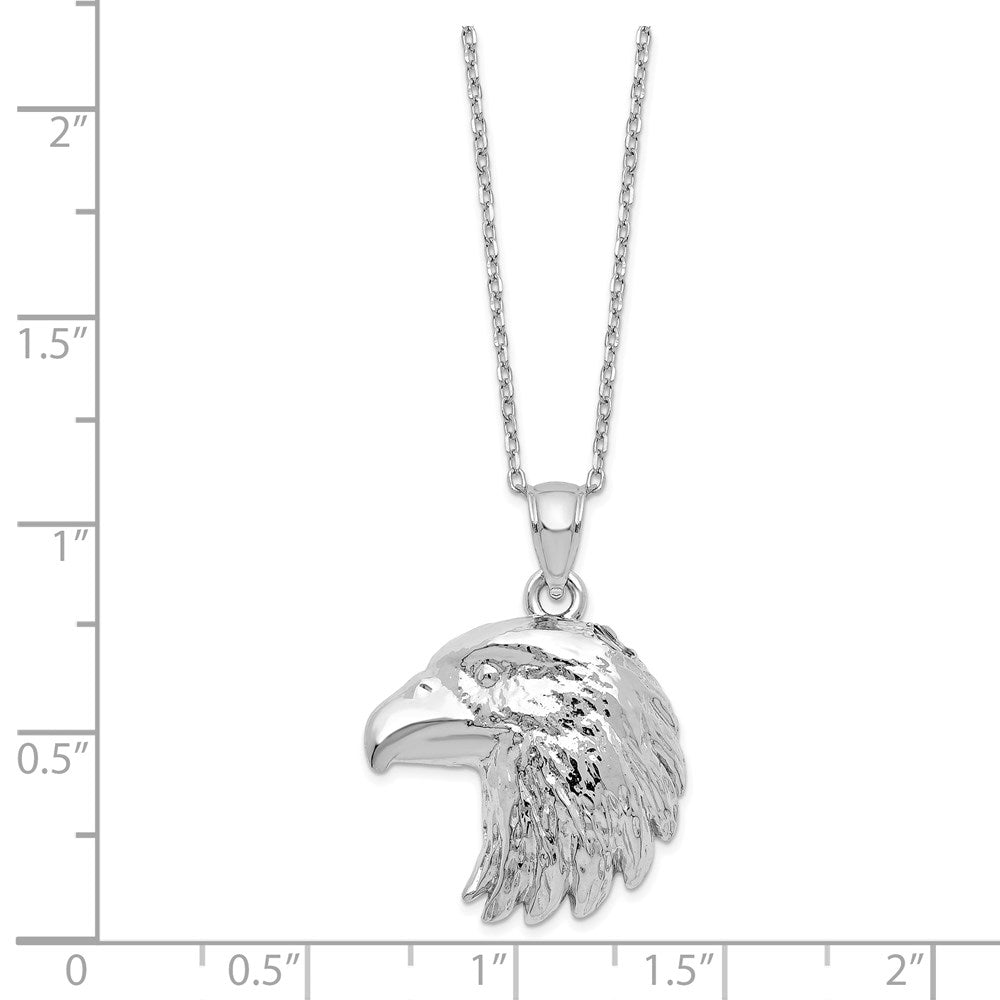 Sterling Silver Rhodium-plated Eagle Ash Holder 18in Necklace 18 Inches