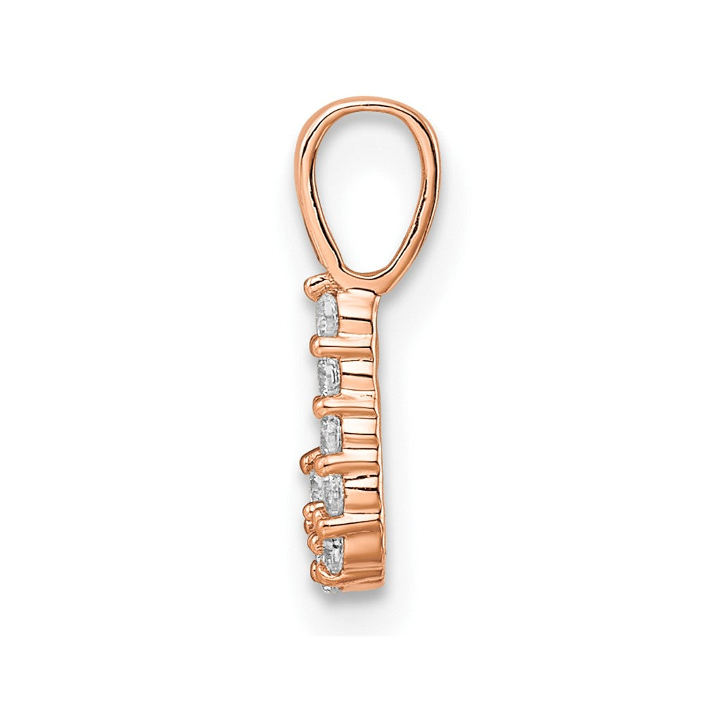 14KR Small Initial J Diamond Pendant