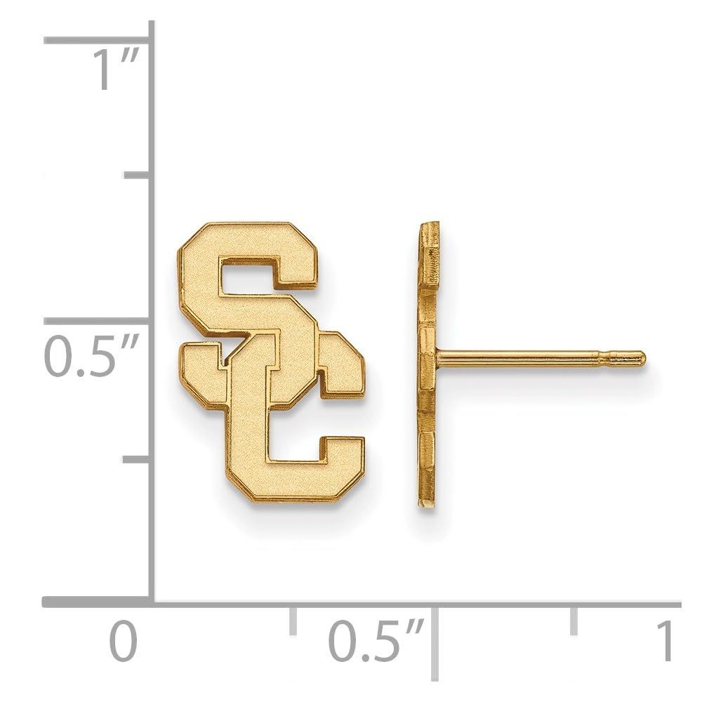 Logoart Sterling Silver Gp University Of Southern California Small Post Earrings