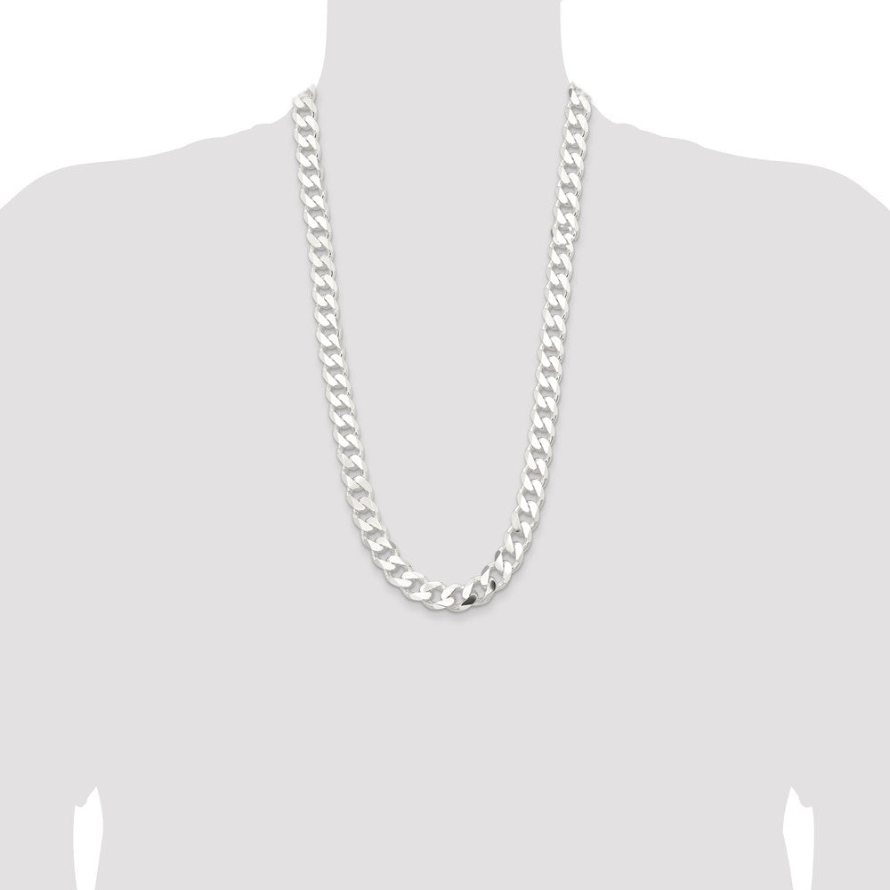 Sterling Silver 13mm Curb Chain 28 Inches