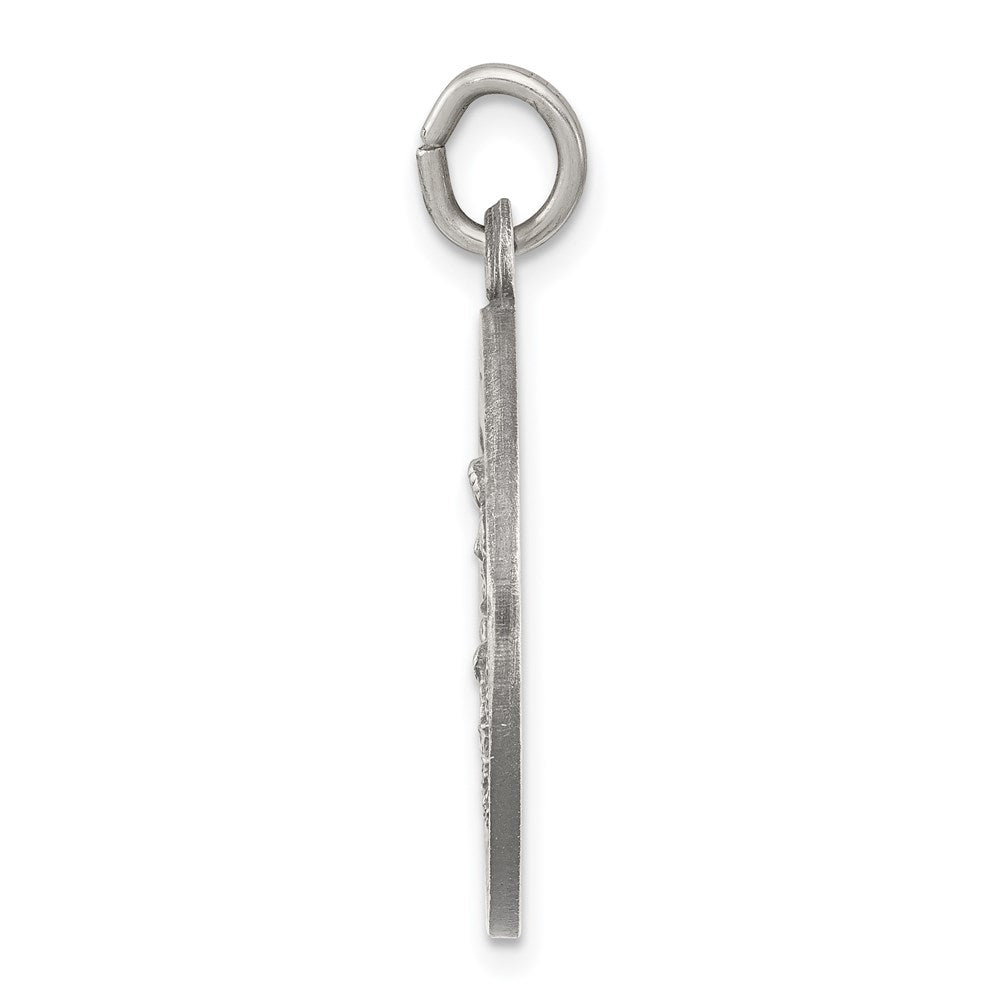 Sterling Silver Antiqued Guardian Angel Medal