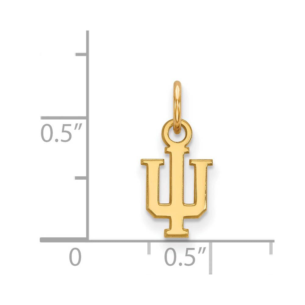 Sterling Silver Gold-plated LogoArt Indiana University I-U Extra Small Pendant Q-GP001IU