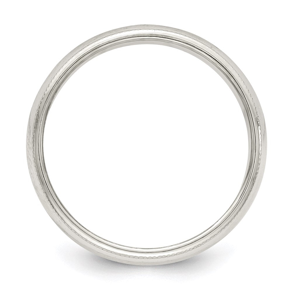 Sterling Silver 5mm Half Round Milgrain Size 9.5 Band