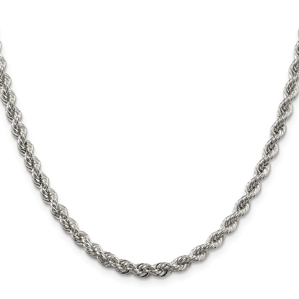 Sterling Silver 4.3mm Solid Rope Chain 22 Inches