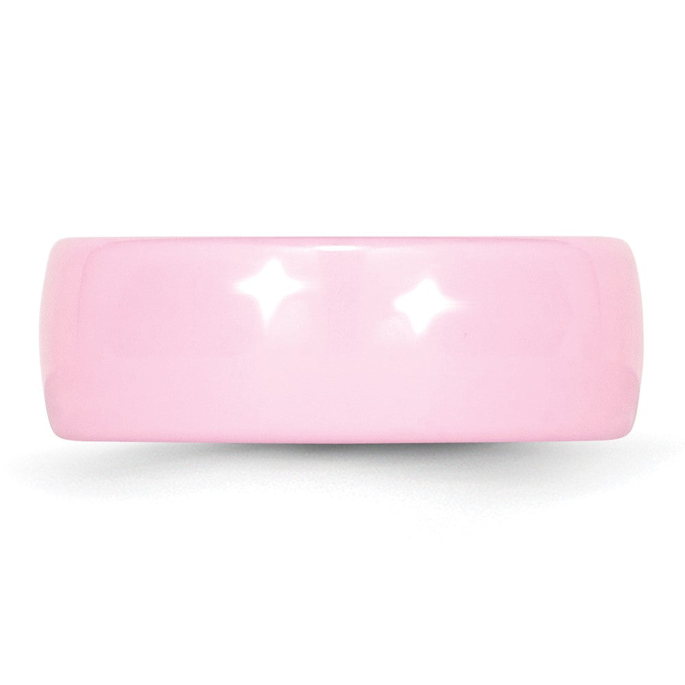 Chisel Ceramic Pink 8mm Polished Band Size - 5