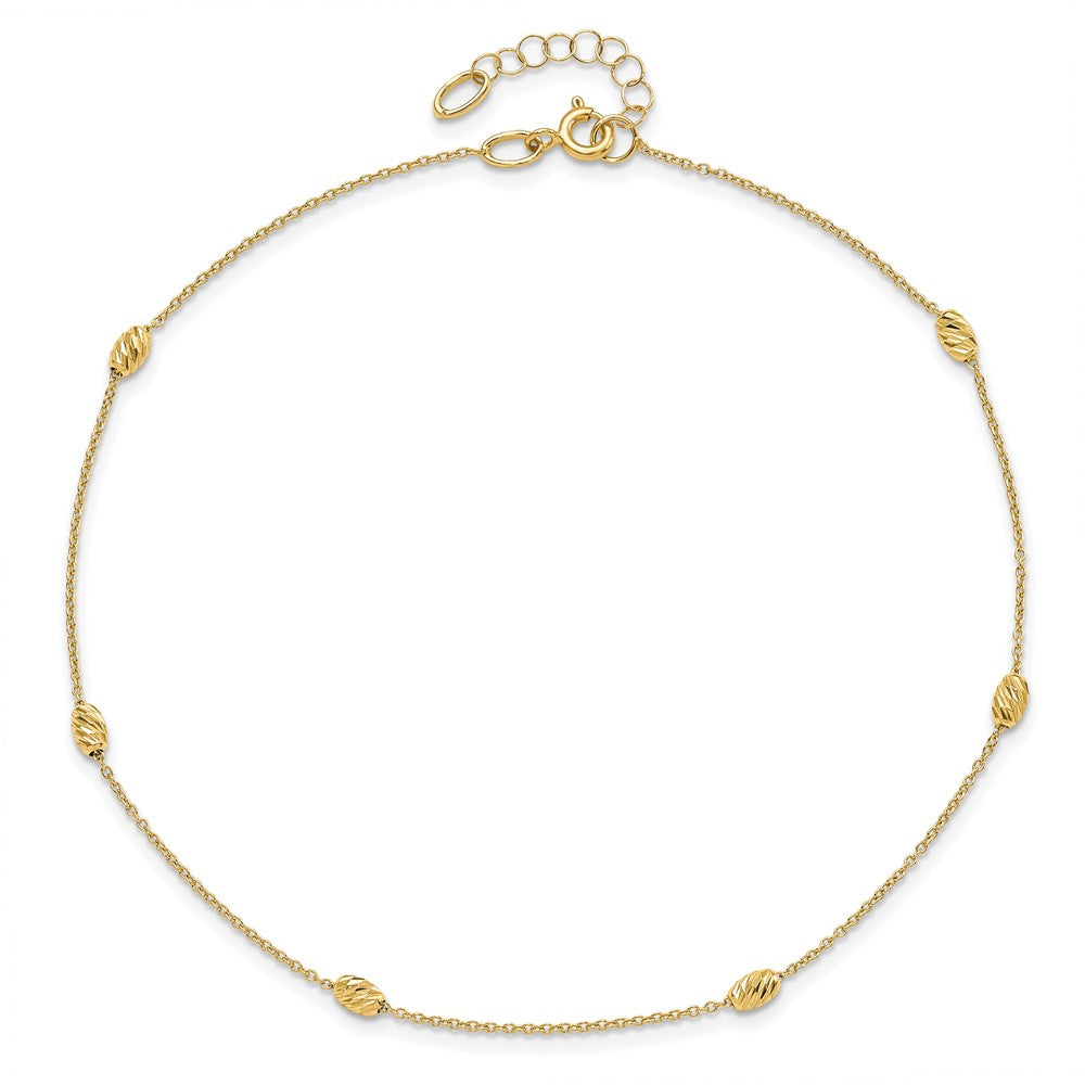 14K Polished and D/C with 1in ext. Anklet