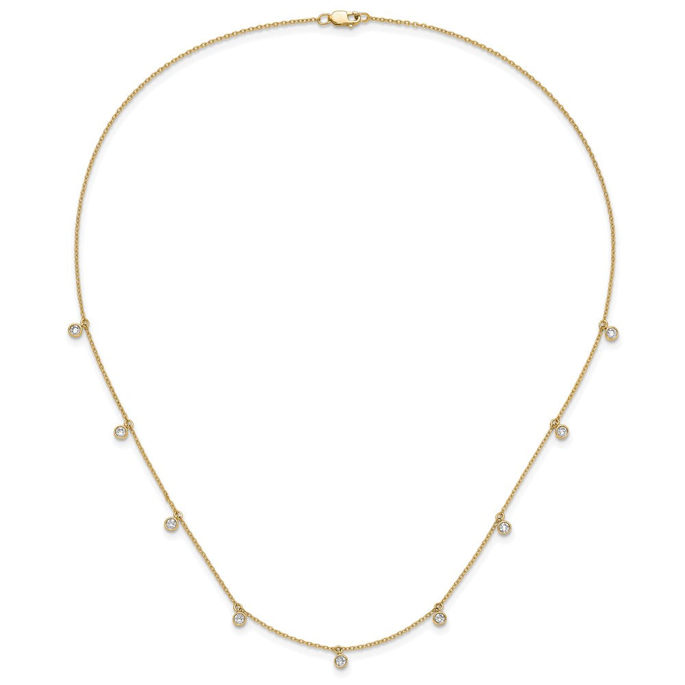 True Origin 14k 5/8 carat Lab Grown Diamond VS DEF Nine Station 18 inch Necklace