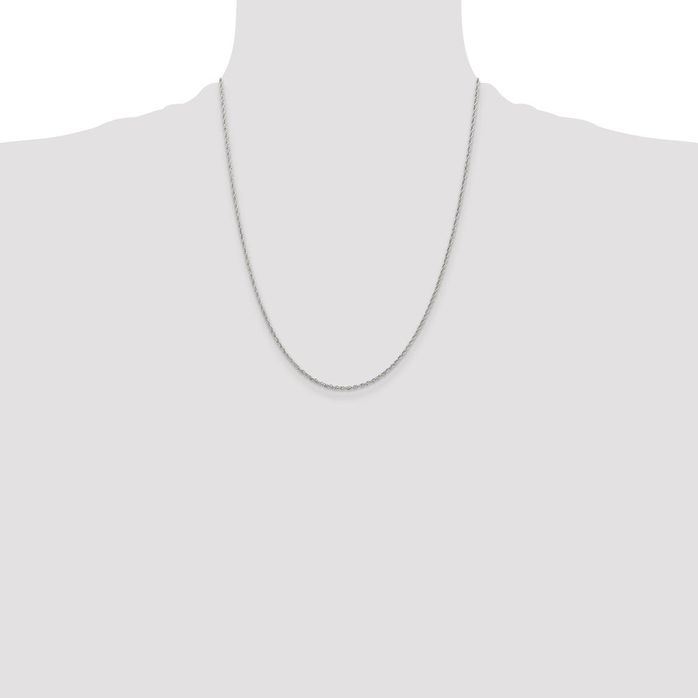 Sterling Silver 1.6mm Loose Rope Chain 22 Inches