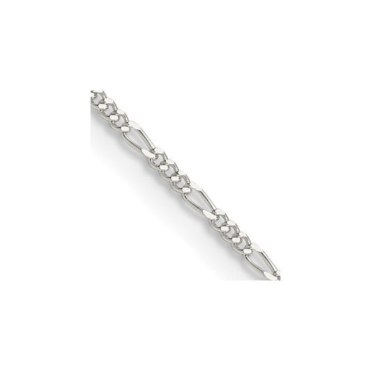 Sterling Silver 1.2mm Figaro Chain 22 Inches