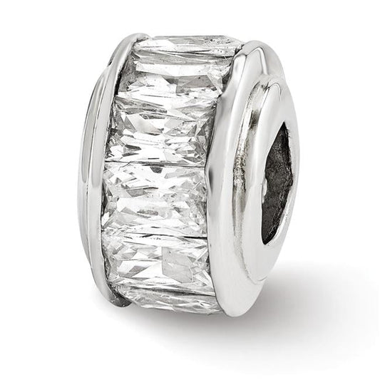 Sterling Silver Reflections Clear CZ Bead