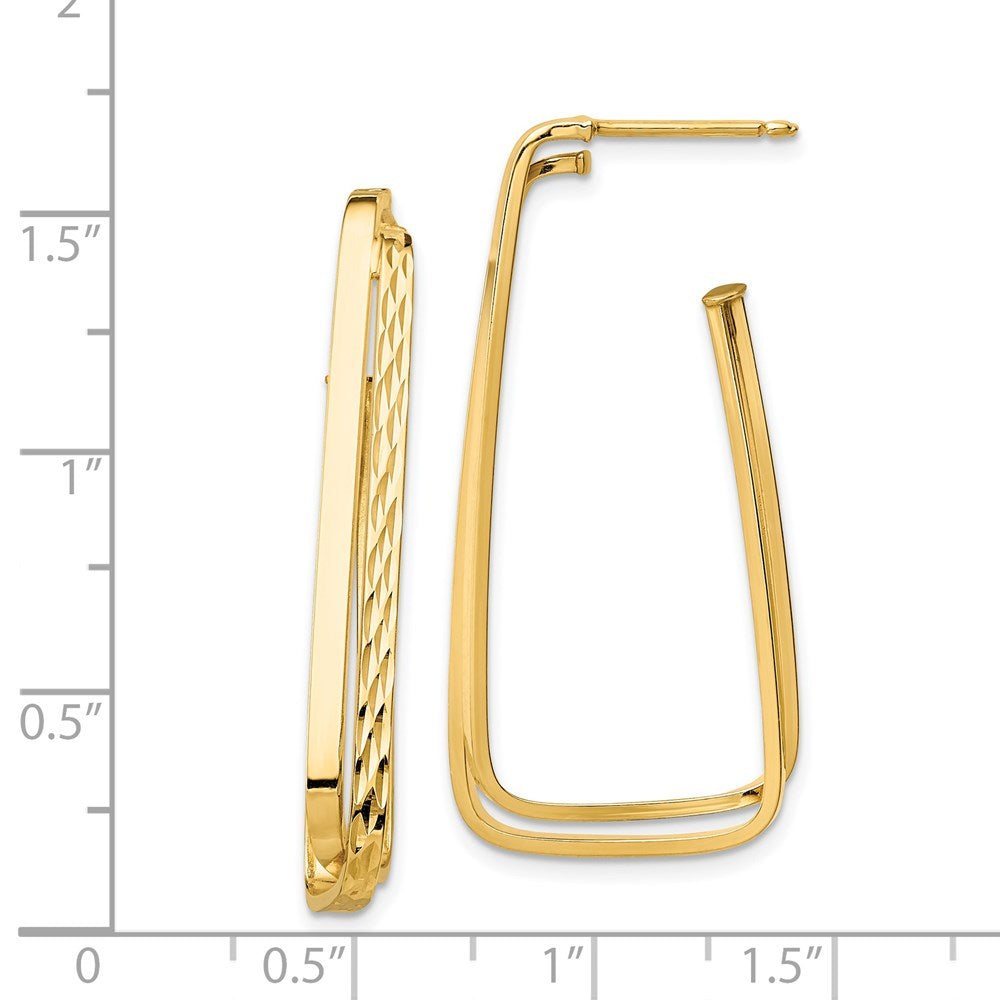 14k Polished & D/C Fancy Post Earrings