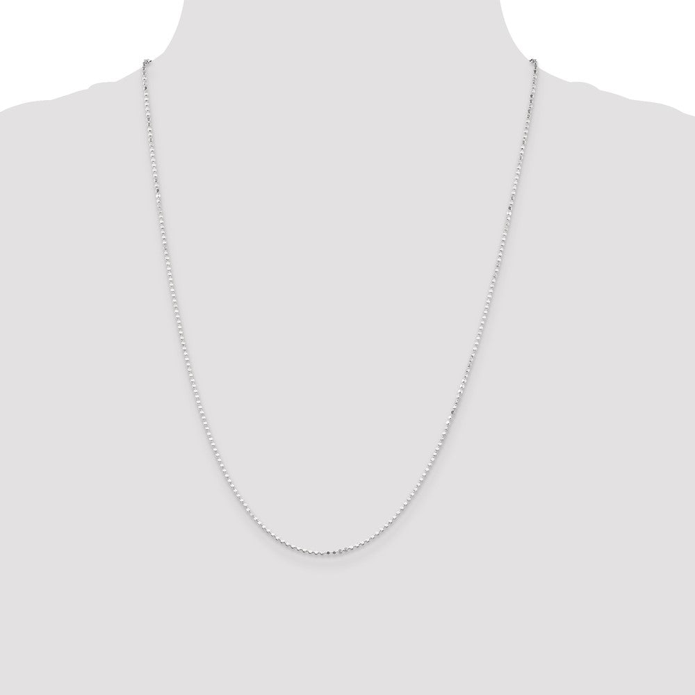 Sterling Silver 1.15mm Square Fancy Beaded Chain 24 Inches