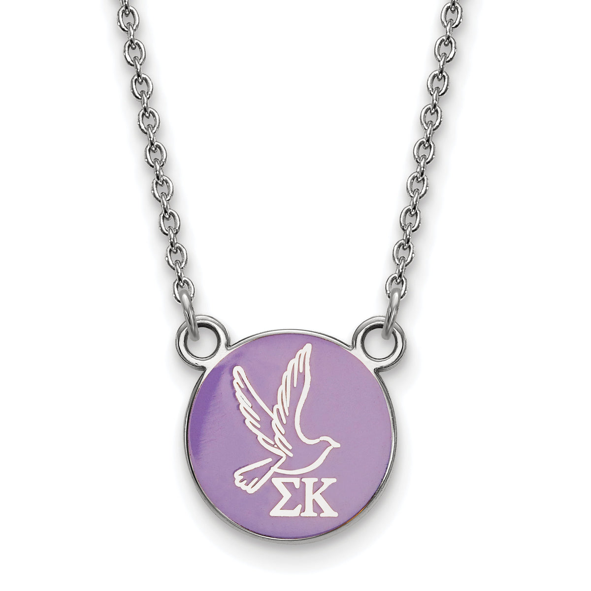 Sterling Silver 18in Official Licensed Greek Sororities Sigma Kappa (??) XS Enamel Pendant w/Necklace