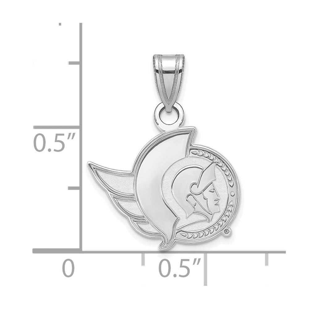 LogoArt Sterling Silver Rhodium-plated NHL Ottawa Senators Small Pendant