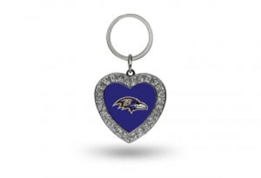Baltimore Ravens Bling Rhinestone Heart Keychain