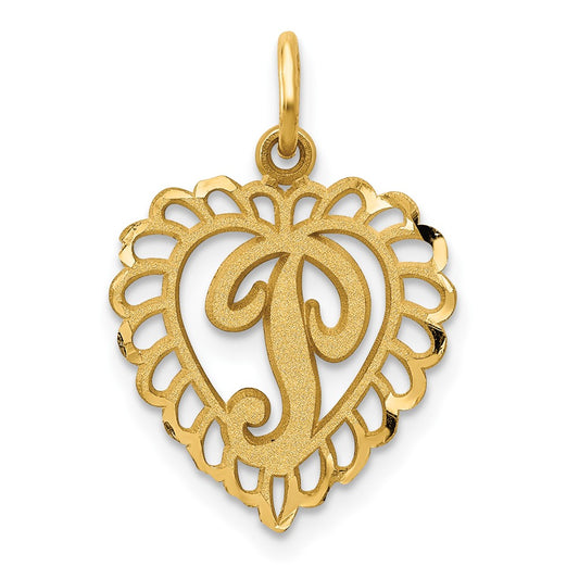 10k Gold Initial P Charm