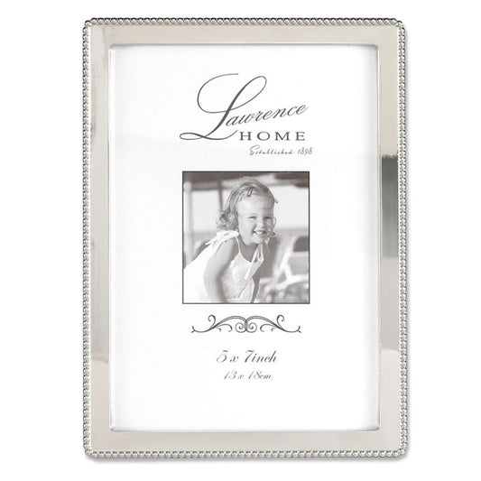 LawrenceFrames 710757 5 x 7 in. Bead Picture Frame, Silver