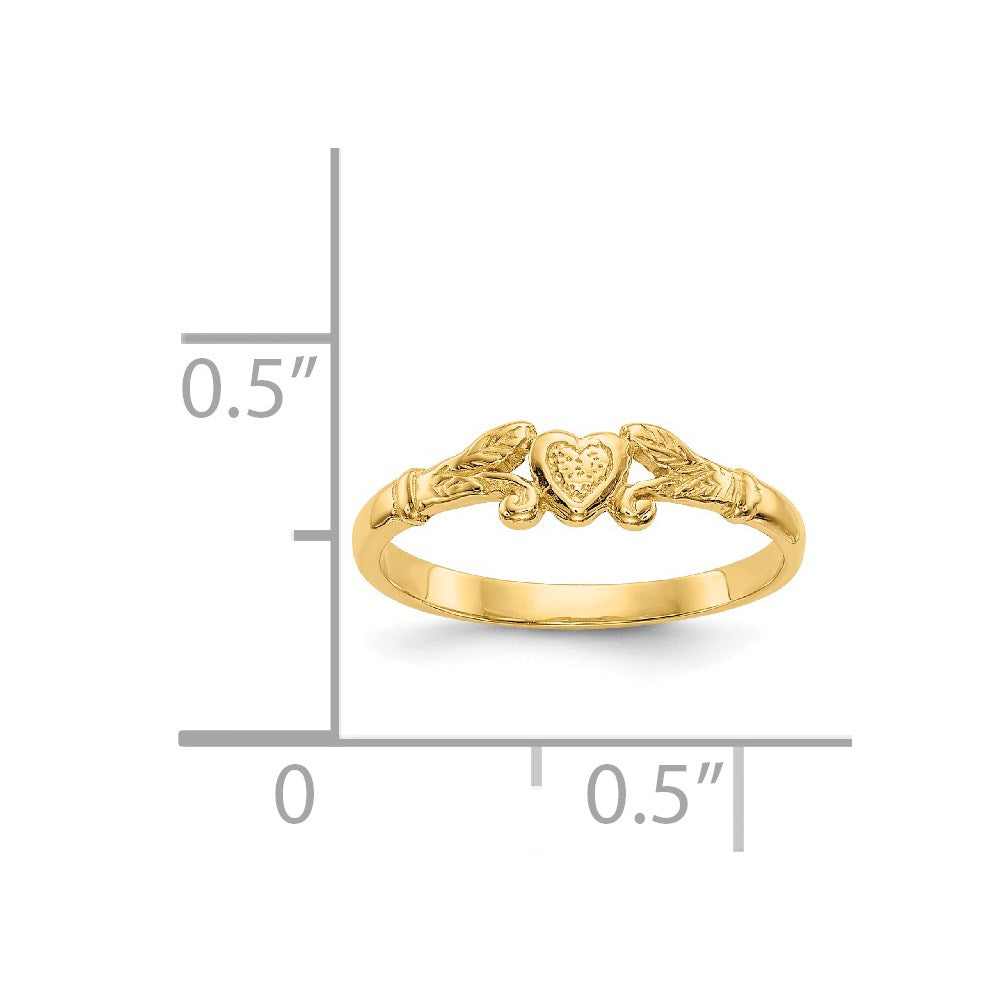 14k Heart Baby Ring Size 1