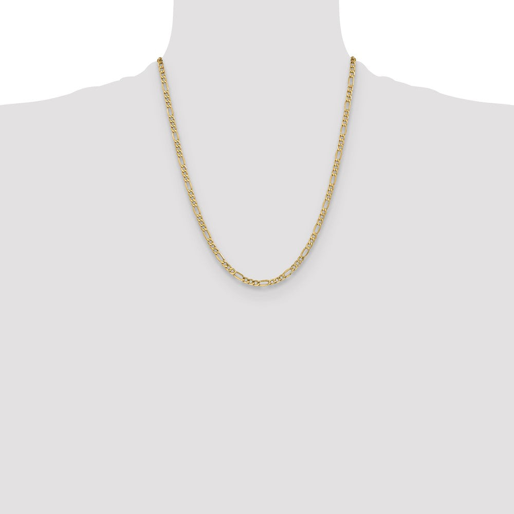 10k 4.75mm Semi-Solid Figaro Chain