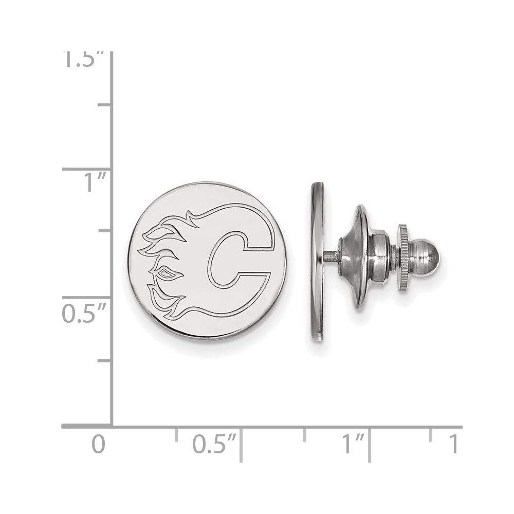 Sterling Silver NHL Hockey LogoArt Official Licensed Calgary Flames Lapel Pin