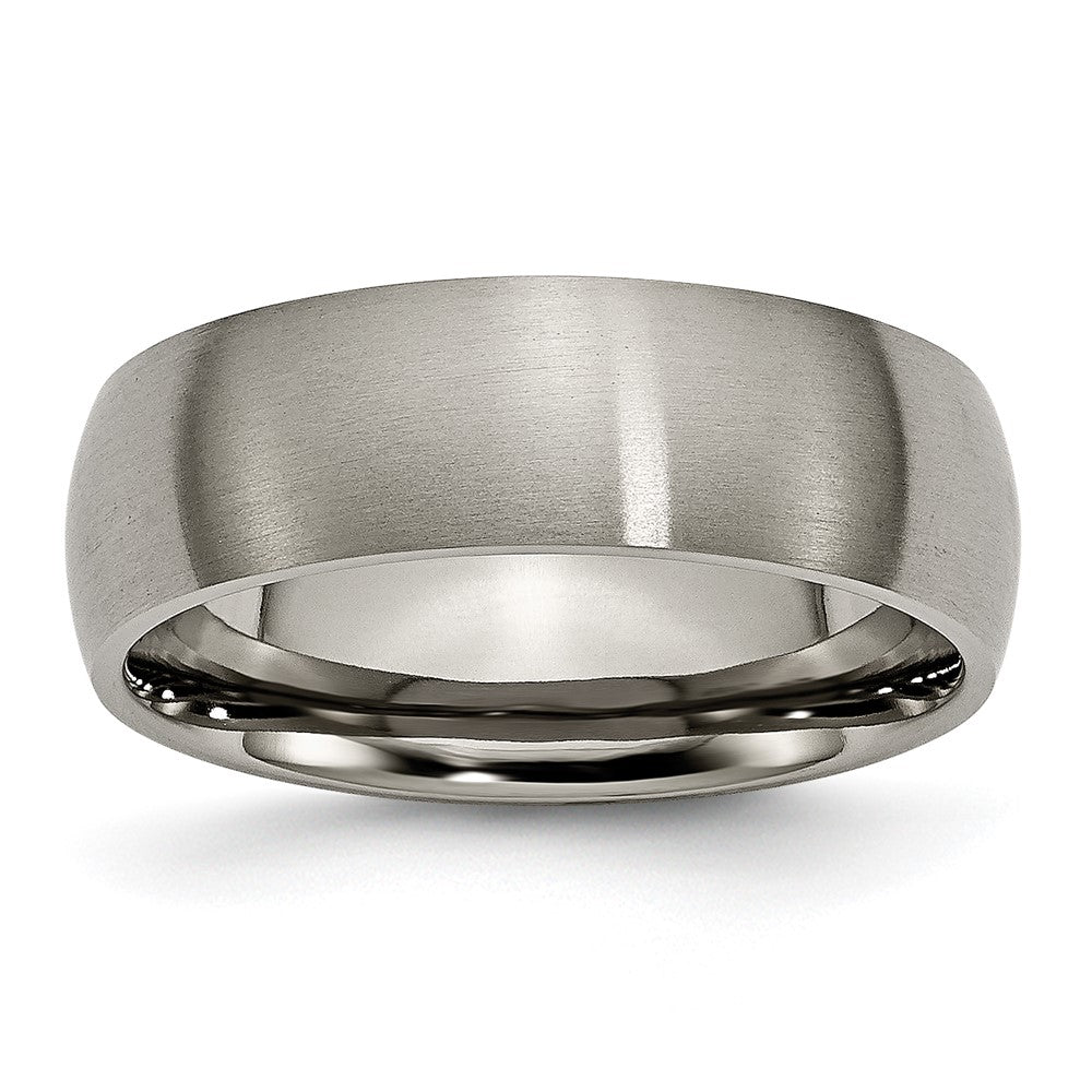 Titanium Brushed 7mm Half Round Band Size - 14