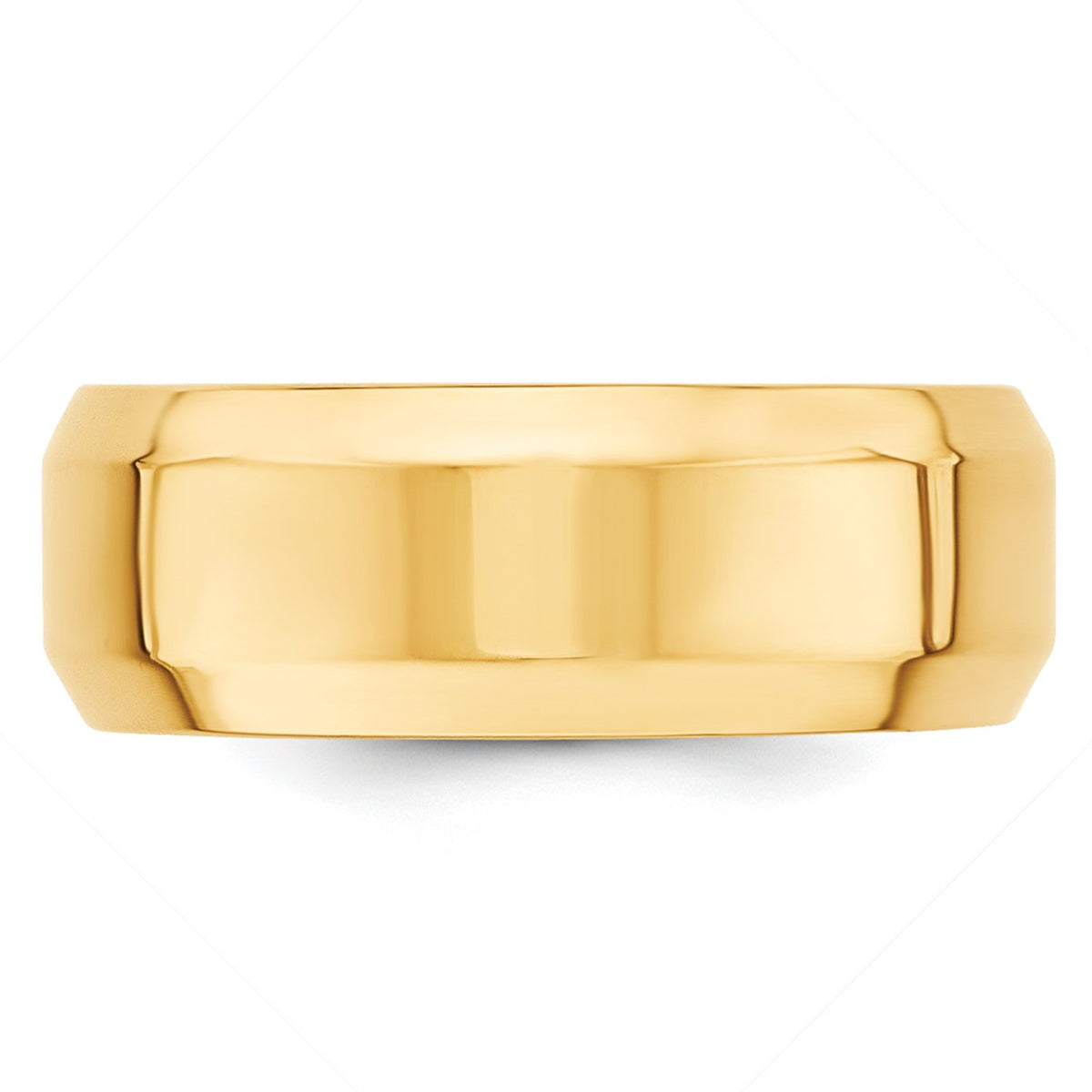 Primal Gold 14 Karat Yellow Gold 8mm Beveled Edge Comfort Fit Band Size 11